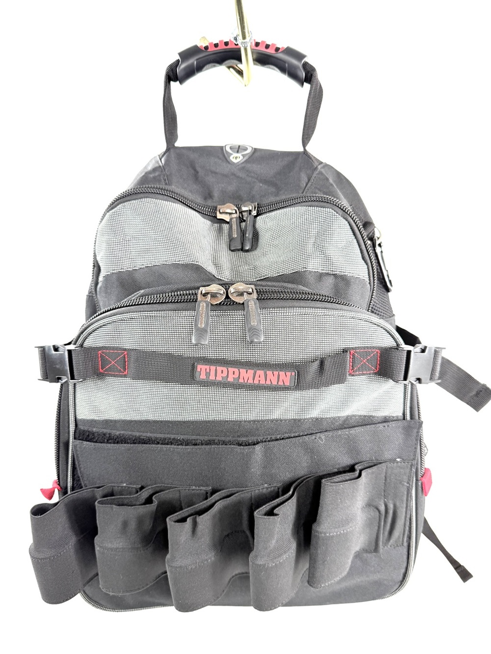 Tippmann Field Pack Black Canvas Nylon Paintball Backpack Gear Bag Pod Sleeves